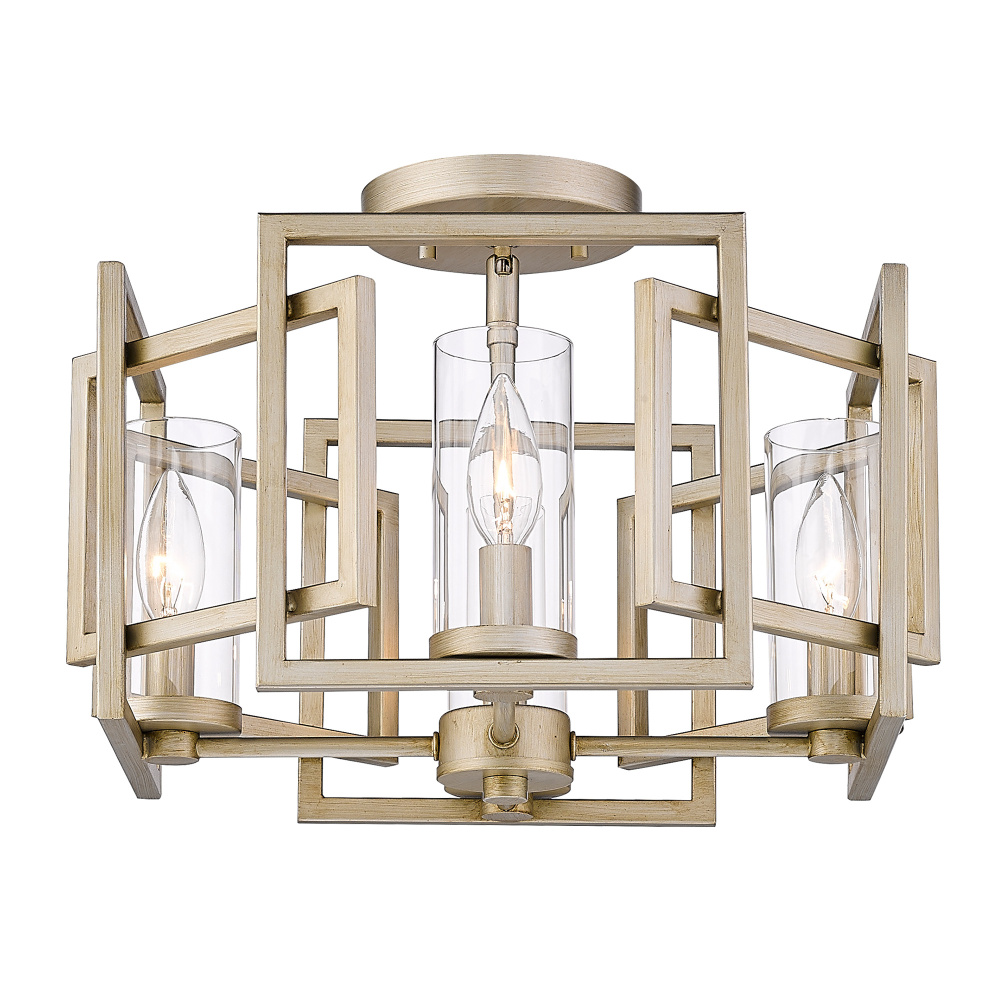 Golden Lighting Marco 4-light Flush Mount in White Gold